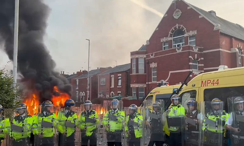 Trouble flares up during a protest in Southport after three children died and eight were injured in a knife attack during a Taylor Swift event at a dance school on Monday