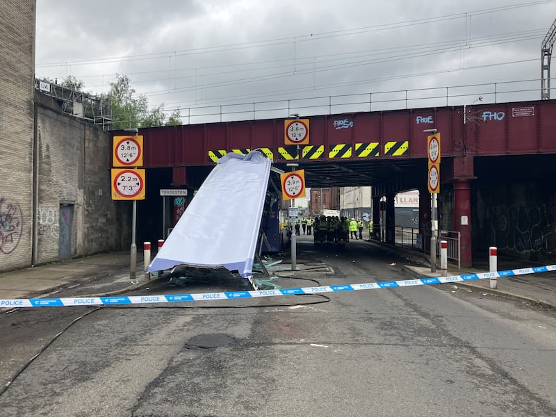 A double-decker bus hit the same bridge in May 2023