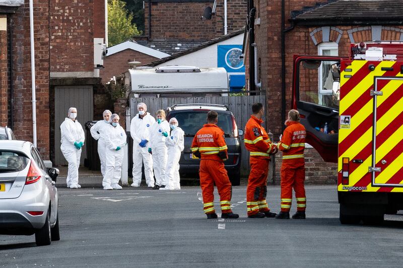 Emergency services near the scene in Hart Street, Southport