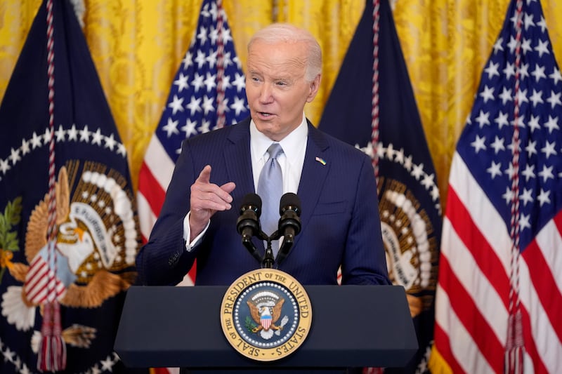 US President Joe Biden speaks during an event with the National Governors Association in the East Room of the White House (Evan Vucci/AP)