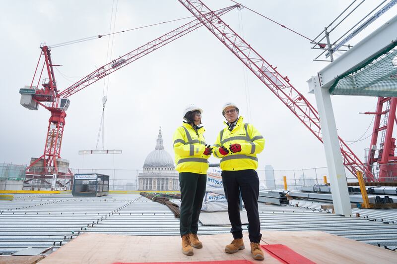 Sir Keir Starmer and Rachel Reeves on a construction site in the run-up to the election this year