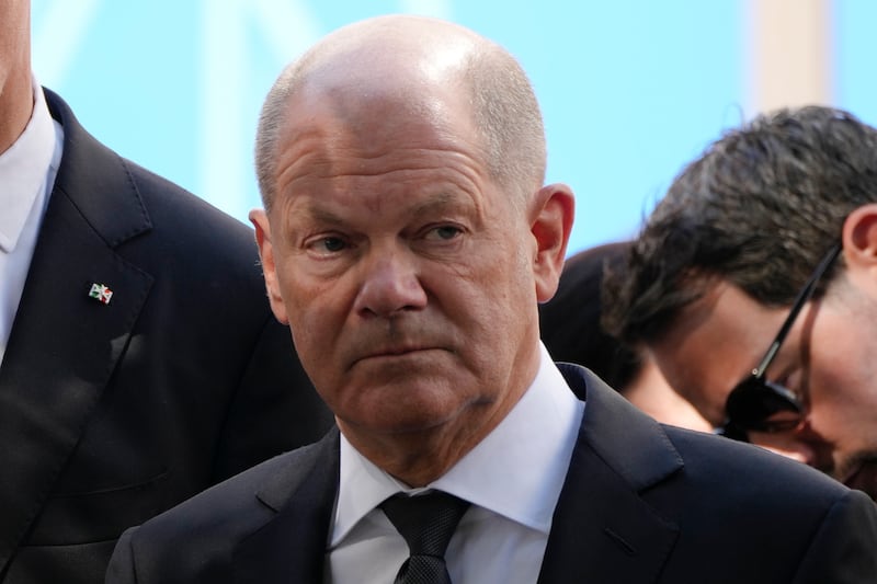 Germans punished the three parties in Chancellor Olaf Scholz’s ruling coalition (Pool via AP)