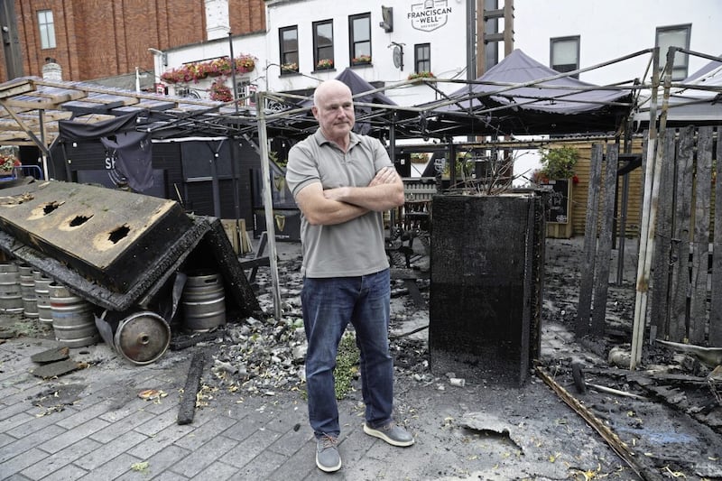 Mourne Seafood Bar's outside area will be closed for the foreseeable future. Owner Bob McCoubrey said the fire was "a major blow". Picture By Hugh Russell. 