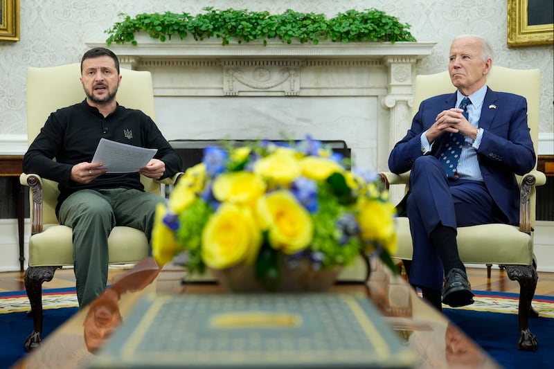 President Joe Biden with Ukraine’s President Volodymyr Zelensky (Susan Walsh/AP)