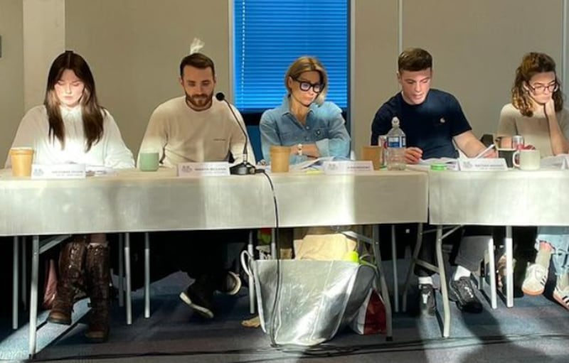 Blue Lights cast taking part in a script read-through. The new season is due to hit screens in the autumn. PICTURE: DECLAN LAWN INSTAGRAM