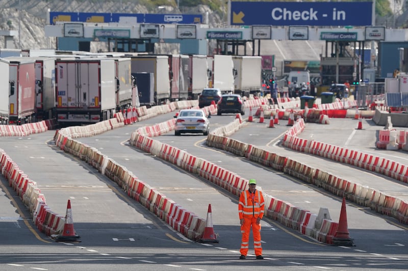 Traffic at the Port of Dover in Kent