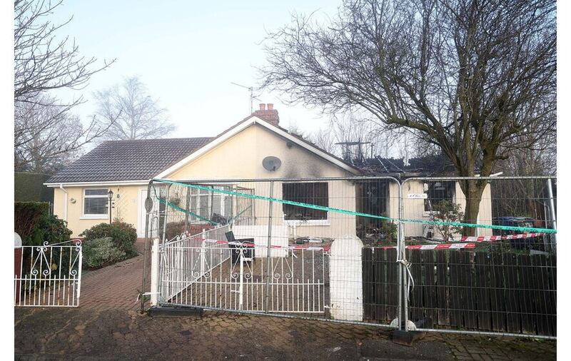 The gutted Glenbawn Crescent home of pensioner Johnny McKee. Picture by Mal McCann