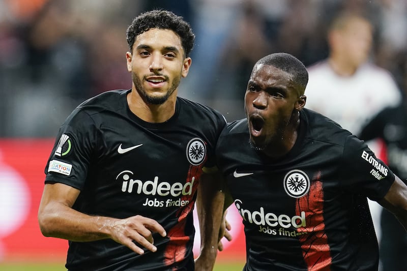 Omar Marmoush, left, joined Eintracht Frankfurt on a free transfer from Bundesliga rivals Wolfsburg in 2023