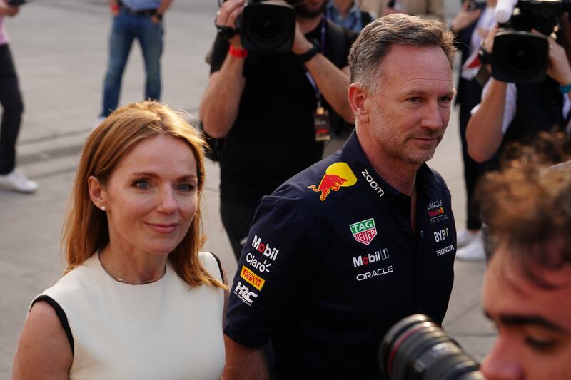Christian and Geri Horner before the Bahrain Grand Prix