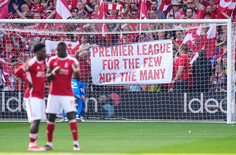 Nottingham Forest fans made their feelings towards the Premier League clear .