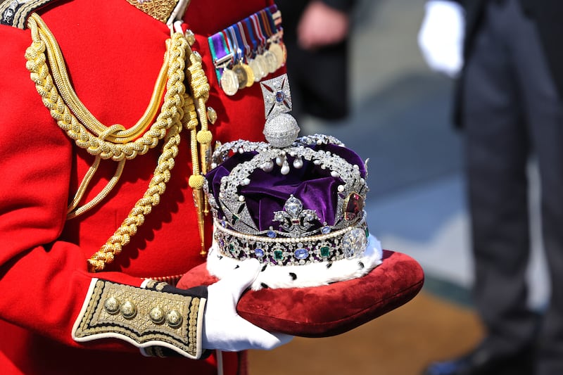 The Imperial State Crown ready for the King to wear