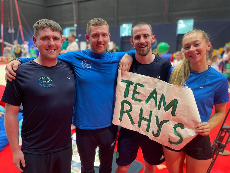 Staff at Origin Gymnastics in Newtownards, left to right Scott Warnock, Matthew O’Connor, Conor McGovern and Sarah McKeegan.