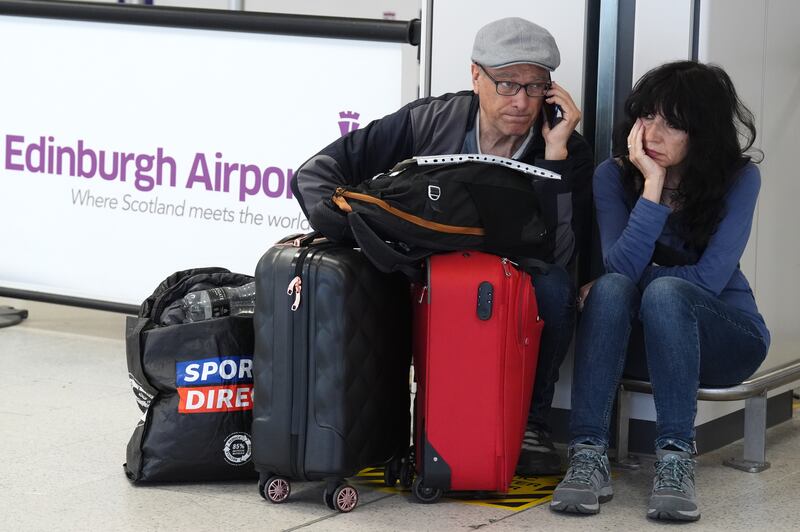 Passengers at Edinburgh Airport