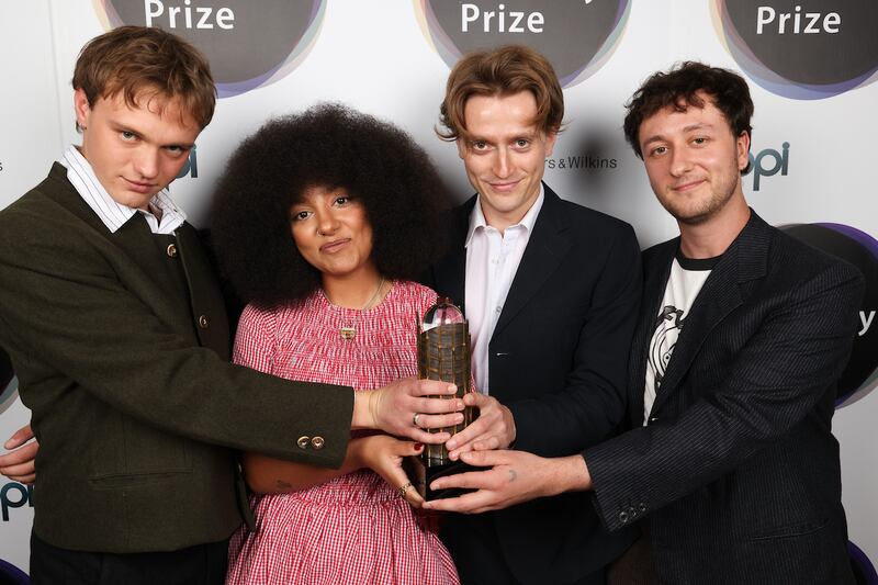 Douglas Frost, Lily Fontaine, Nicholas Eden and Lewis Whiting of English Teacher at the Mercury Prize award ceremony