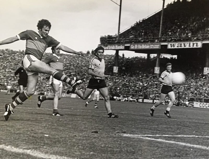 Mikey Sheehy hits the back of the Dublin net. The Kerry forward won seven All-Ireland titles and hasn&#39;t given up hope of a shock win for the Kingdom tomorrow 