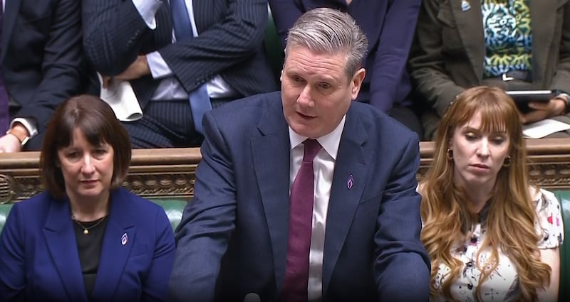 Labour leader Sir Keir Starmer speaks during Prime Minister’s Questions