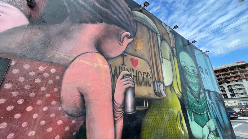 Street art celebrating the graffiti of Wynwood.