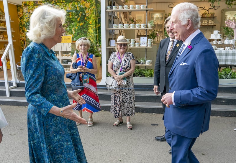 The King and Queen during a visit to the RHS Chelsea Flower Show