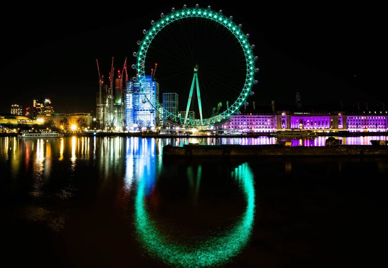 The London Eye joined in the St Patrick's Day fun (John Nguyen/PA)