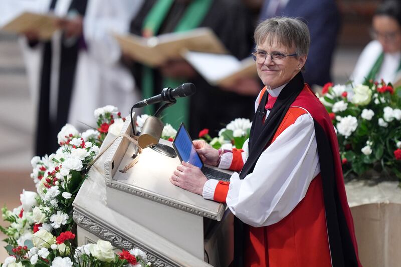 The Right Rev Mariann Budde led the national prayer service attended by President Donald Trump at the Washington National Cathedral (AP)