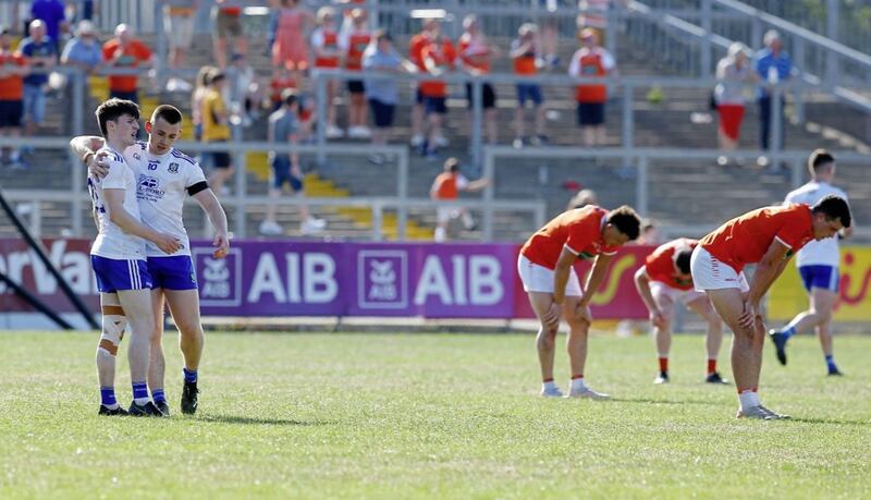 Stephen O&#39;Hanlon and Micael Bannigan are long-time admirers of Jack McCarron&#39;s skills. Picture by Philip Walsh 