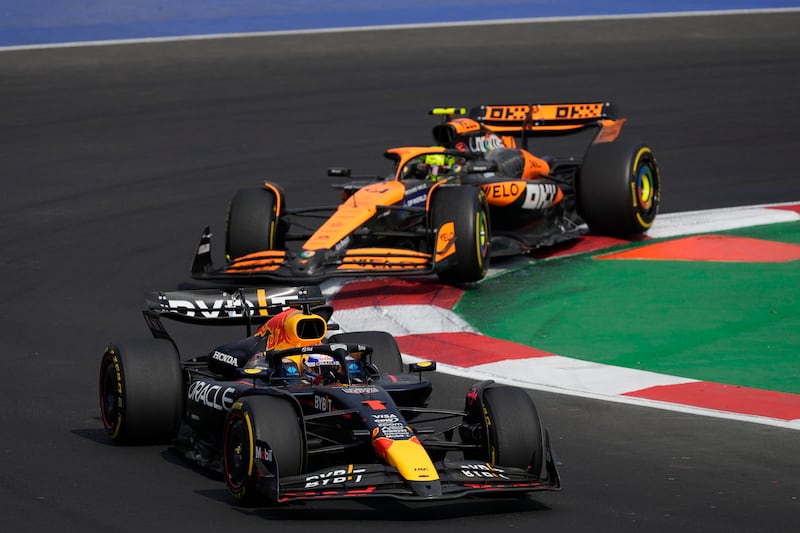 Max Verstappen was given 20 seconds of penalties for his two clashes with Lando Norris (Eduardo Verdugo/AP)