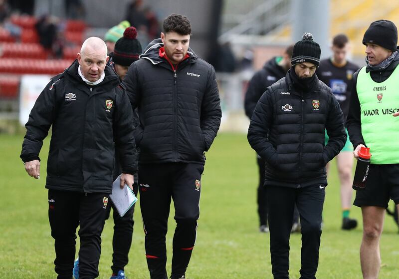 Former Tyrone and Derry underage manager Mickey Donnelly (left) is enjoying working with Down                     Picture: Philip Walsh