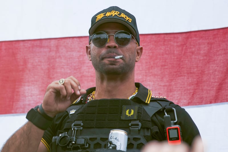 Proud Boys leader Henry Enrique Tarrio (Allison Dinner/AP, File)