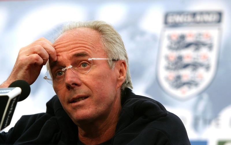 Sven-Goran Eriksson managed England from 2001-2006