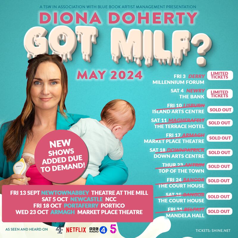 Diona Doherty will perform four new dates of her Got MILF? show in Northern Ireland this autumn