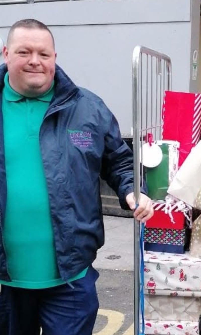 Domestic assistant Kevin Herron volunteers at the Mater Hospital on Christmas morning before returning in the afternoon to start his shift.