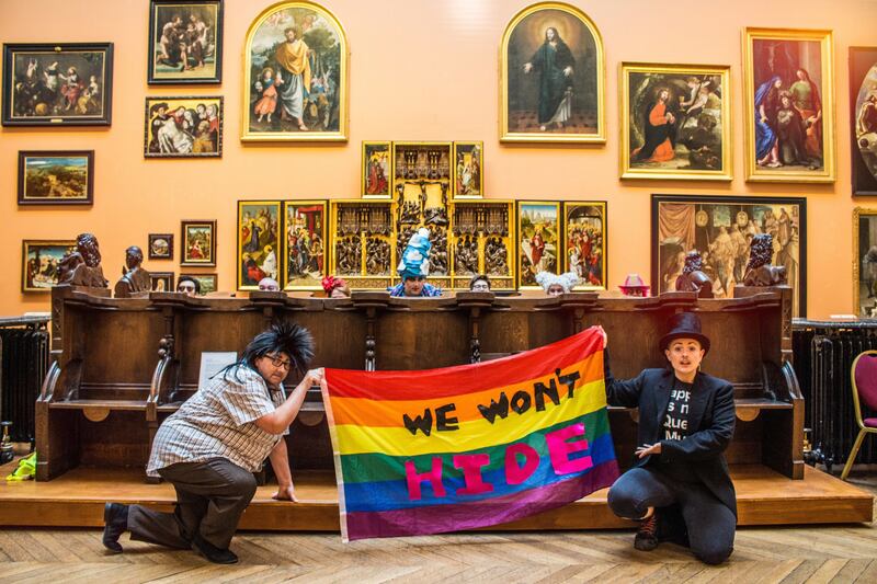 Members of the LGBT+ Northern Social Group (NSG) performing in Newcastle