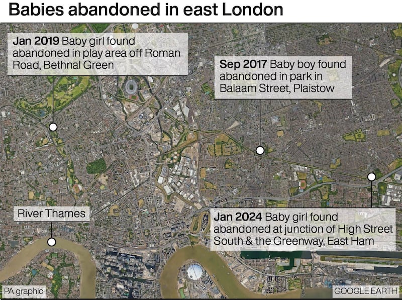 The children were found within a few miles of each other in east London