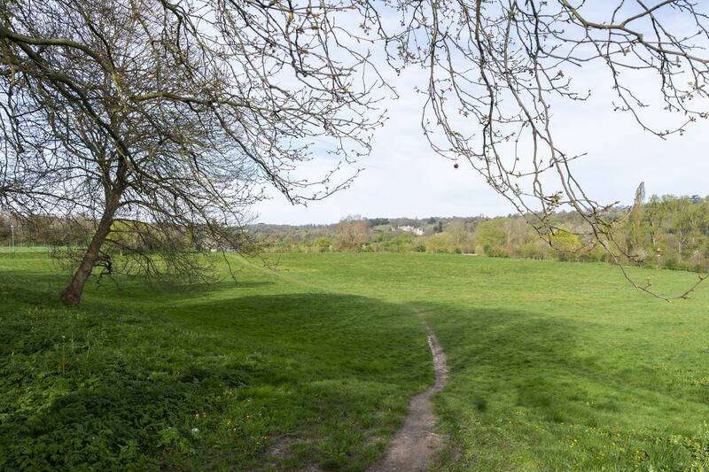 The scene in Rowdown Fields, in New Addington, south London, where remains belonging to Sarah Mayhew, 38, were found