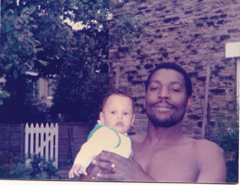 Dame Jessica Ennis-Hill being held by her Dad Vinnie Ennis (BBC/Vinnie Ennis)