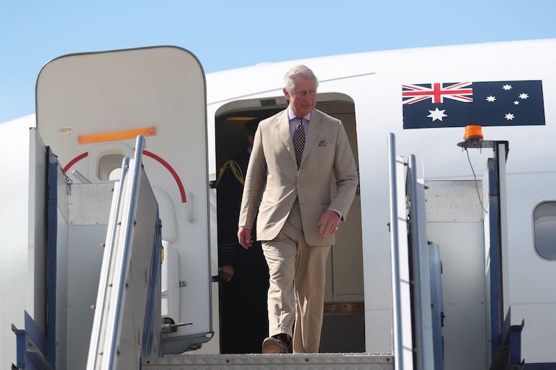 Charles arrives at RAAF Darwin in Australia’s Northern Territory in 2018