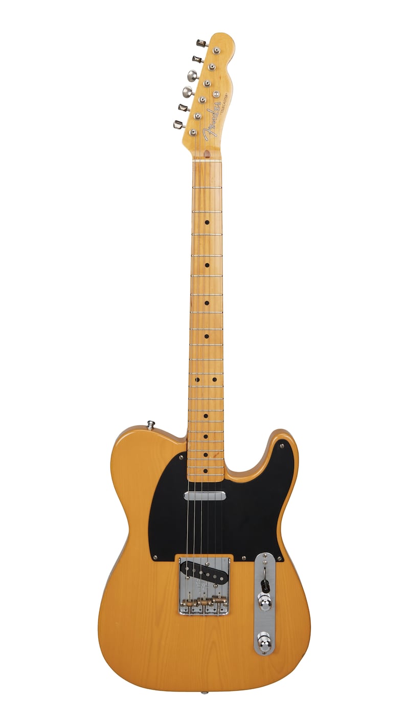 A 1983 Fender electric guitar owned and played by Bob Dylan (Julien’s Auctions)