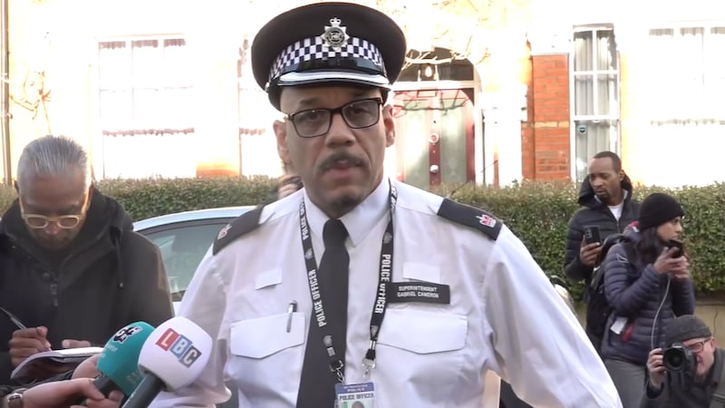 Superintendent Gabriel Cameron spoke to reporters at the scene on Thursday