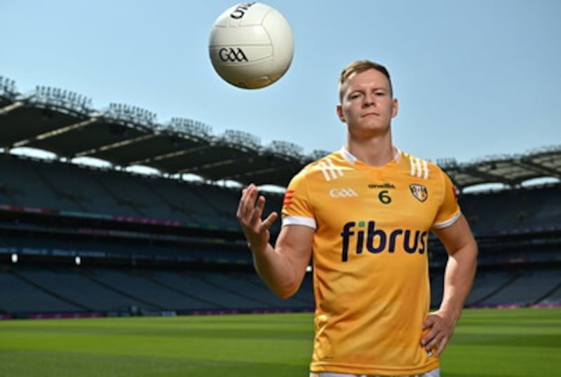 Antrim captain Peter Healy believes their direct approach has paid off on the scoreboard this year but feels they need to tighten up their defence against Meath      Picture: Sportsfile