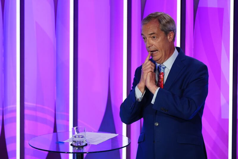 Reform UK leader Nigel Farage holds a strong lead in Clacton