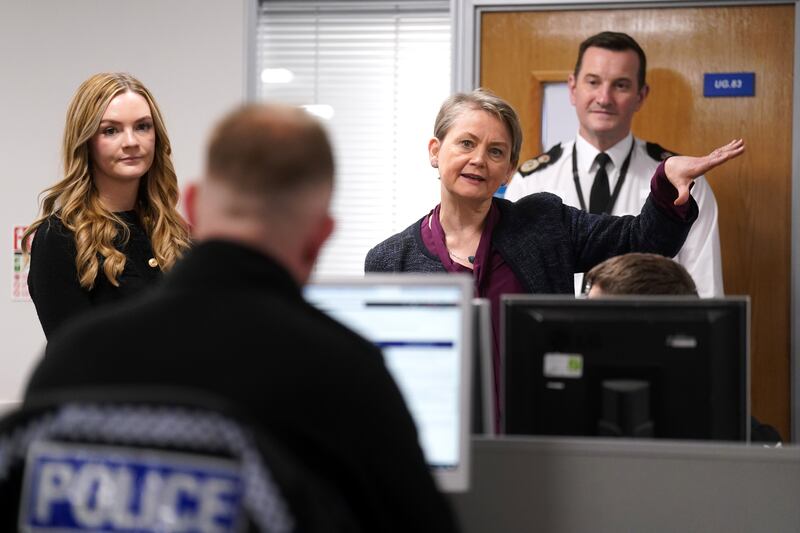 Home Secretary Yvette Cooper during a visit to West Yorkshire Police in December