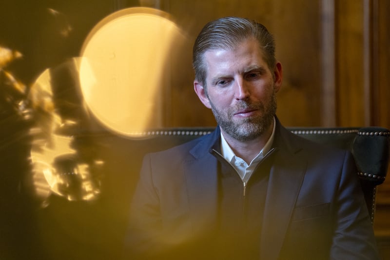 Eric Trump during an interview with the PA news agency at Trump International Golf Links near Balmedie, Aberdeenshire