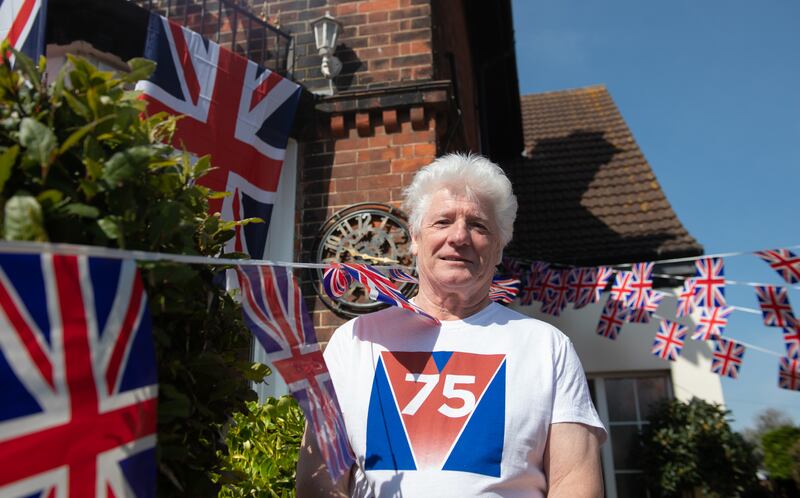 Bruno Peek celebrated a previous anniversary of VE Day by decorating his house with flags and bunting