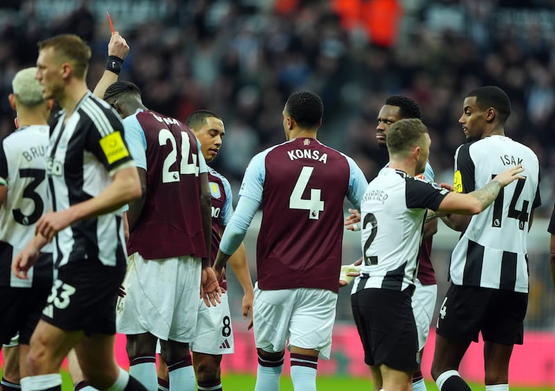 Aston Villa’s Jhon Duran has been charged with misconduct following his red card against Newcastle