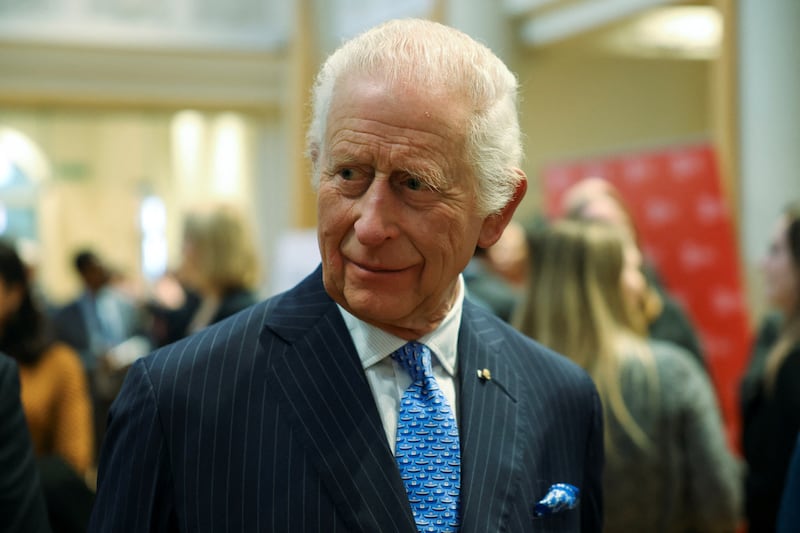 The King during a visit to St Peter’s Church to meet and thank DEC staff, aid workers and volunteers