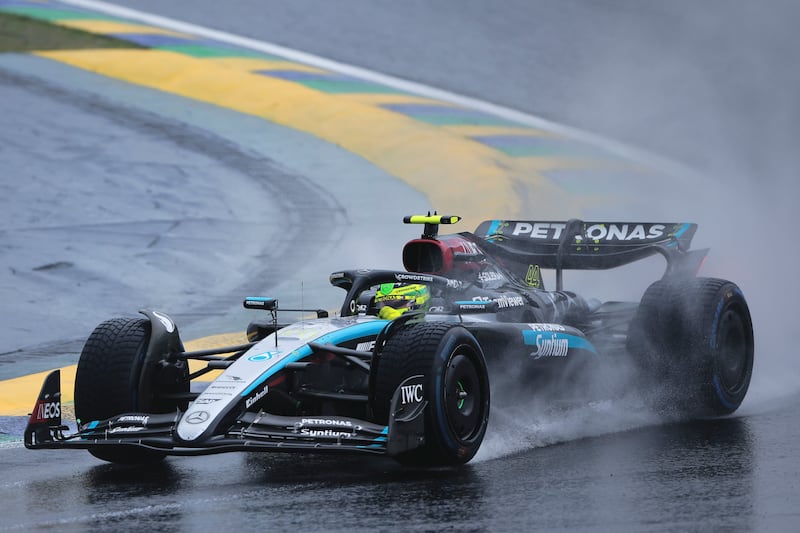 Lewis Hamilton had a challenging weekend in his Mercedes at the Brazilian Grand Prix in Sao Paulo (Ettore Chiereguini, AP).