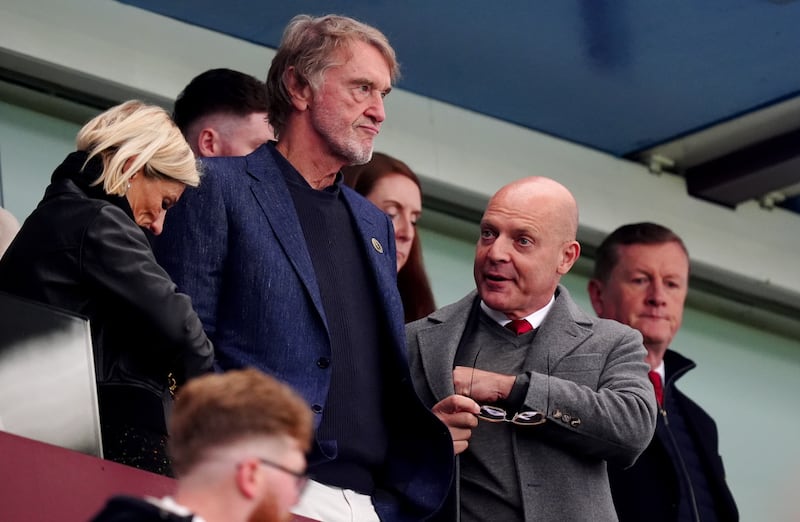 United co-owner Sir Jim Ratcliffe and Ineos director of sport Sir Dave Brailsford were at Villa Park amid speculation over Erik ten Hag’s Manchester United future