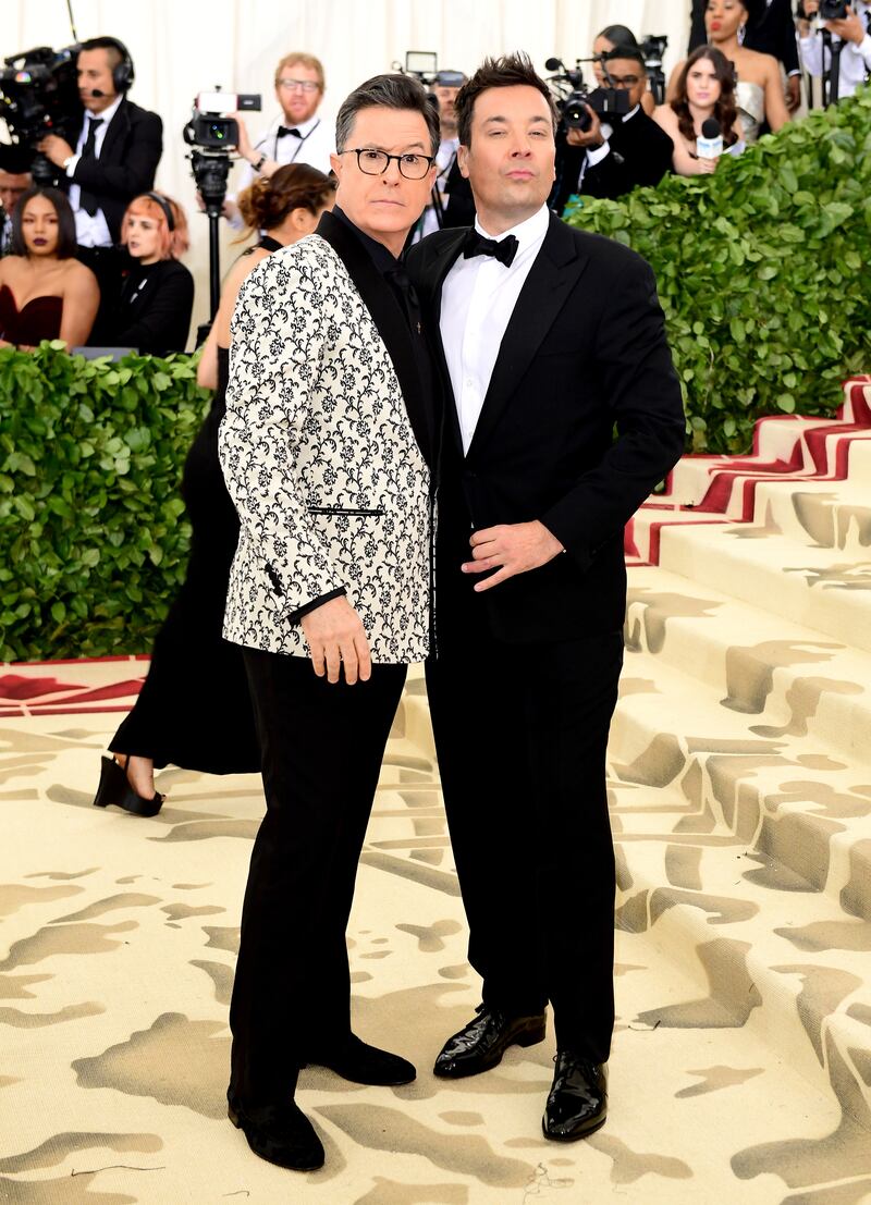 Stephen Colbert and Jimmy Fallon attending the Metropolitan Museum of Art Costume Institute Benefit Gala 2018 in New York