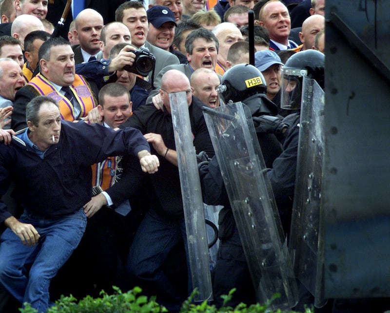 Violence flared at the Drumcree stand-off in several years during the 1990s