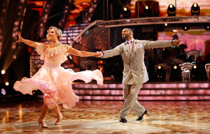 JB Gill and Amy Dowden performing